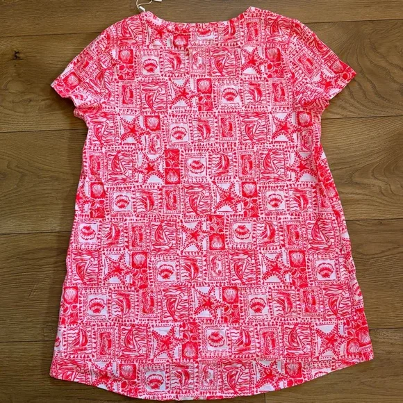 Lilly Pulitzer Small Seaside Harbour Print Short Sleeve Top Mizner Red - Picture 4 of 7